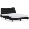 Cadre de lit avec LED sans matelas noir 140x200 cm 