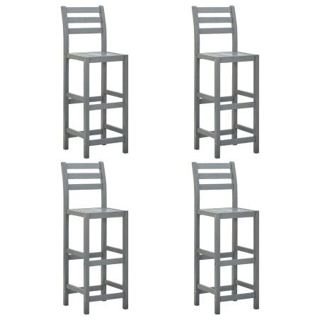 Tabourets de bar lot de 4 gris bois d'acacia massif 