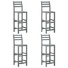 Tabourets de bar lot de 4 gris bois d'acacia massif 