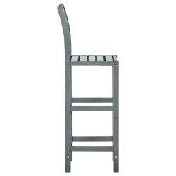 Tabourets de bar lot de 4 gris bois d'acacia massif 