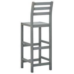 Tabourets de bar lot de 4 gris bois d'acacia massif 