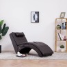 Chaise longue de massage avec oreiller Marron Similicuir 