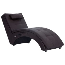 Chaise longue de massage avec oreiller Marron Similicuir 