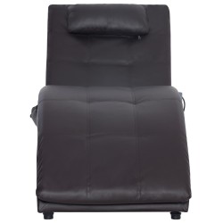 Chaise longue de massage avec oreiller Marron Similicuir 