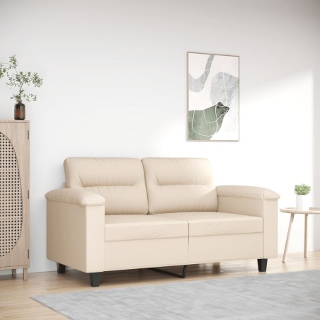 Canapé à 2 places Beige 120 cm Tissu microfibre 