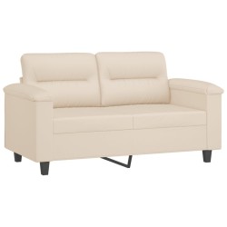 Canapé à 2 places Beige 120 cm Tissu microfibre 