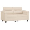 Canapé à 2 places Beige 120 cm Tissu microfibre 