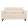 Canapé à 2 places Beige 120 cm Tissu microfibre 