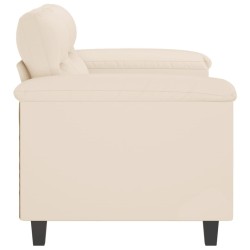 Canapé à 2 places Beige 120 cm Tissu microfibre 