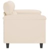 Canapé à 2 places Beige 120 cm Tissu microfibre 