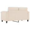 Canapé à 2 places Beige 120 cm Tissu microfibre 