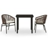 Ensemble à manger de jardin 3 pcs Marron 