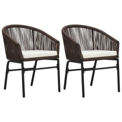 Ensemble à manger de jardin 3 pcs Marron 