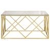 Table basse doré acier inoxydable et verre trempé 