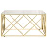 Table basse doré acier inoxydable et verre trempé 