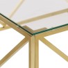 Table basse doré acier inoxydable et verre trempé 