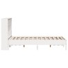 Lit bibliothèque sans matelas blanc 135x190 cm bois pin massif 