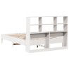 Lit bibliothèque sans matelas blanc 135x190 cm bois pin massif 