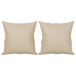 Canapé 2 places avec oreillers crème 140 cm tissu microfibre 