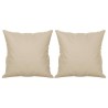 Canapé 2 places avec oreillers crème 140 cm tissu microfibre 