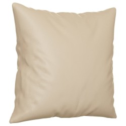Canapé 2 places avec oreillers crème 140 cm tissu microfibre 