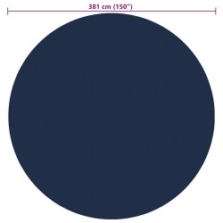 Film solaire de piscine flottant PE 381 cm Noir et bleu 