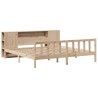 Lit bibliothèque sans matelas 180x200 cm bois massif de pin 