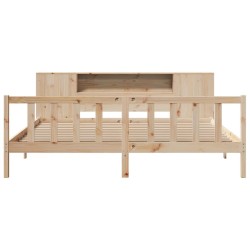 Lit bibliothèque sans matelas 180x200 cm bois massif de pin 