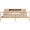 Lit bibliothèque sans matelas 180x200 cm bois massif de pin 