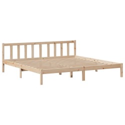 Lit bibliothèque sans matelas 180x200 cm bois massif de pin 