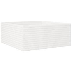 Jardinière blanc 110x110x46 cm bois de pin massif 