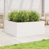 Jardinière blanc 110x110x46 cm bois de pin massif 