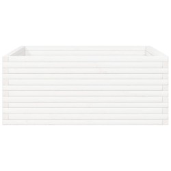 Jardinière blanc 110x110x46 cm bois de pin massif 