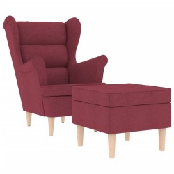 Fauteuil avec repose-pied Rouge bordeaux Tissu 