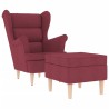 Fauteuil avec repose-pied Rouge bordeaux Tissu 