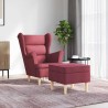 Fauteuil avec repose-pied Rouge bordeaux Tissu 
