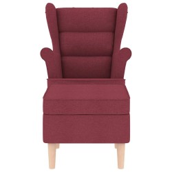 Fauteuil avec repose-pied Rouge bordeaux Tissu 