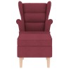 Fauteuil avec repose-pied Rouge bordeaux Tissu 