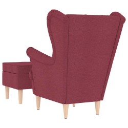 Fauteuil avec repose-pied Rouge bordeaux Tissu 