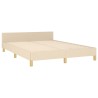 Cadre de lit sans matelas crème 140x200 cm tissu 