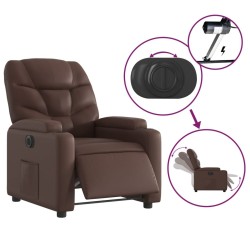 Fauteuil inclinable électrique Marron Similicuir 