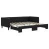 Lit de jour avec lit gigogne noir 90x190 cm tissu 