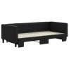 Lit de jour avec lit gigogne noir 90x190 cm tissu 