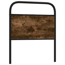Tête de lit chêne fumé 75 cm acier et bois d'ingénierie 