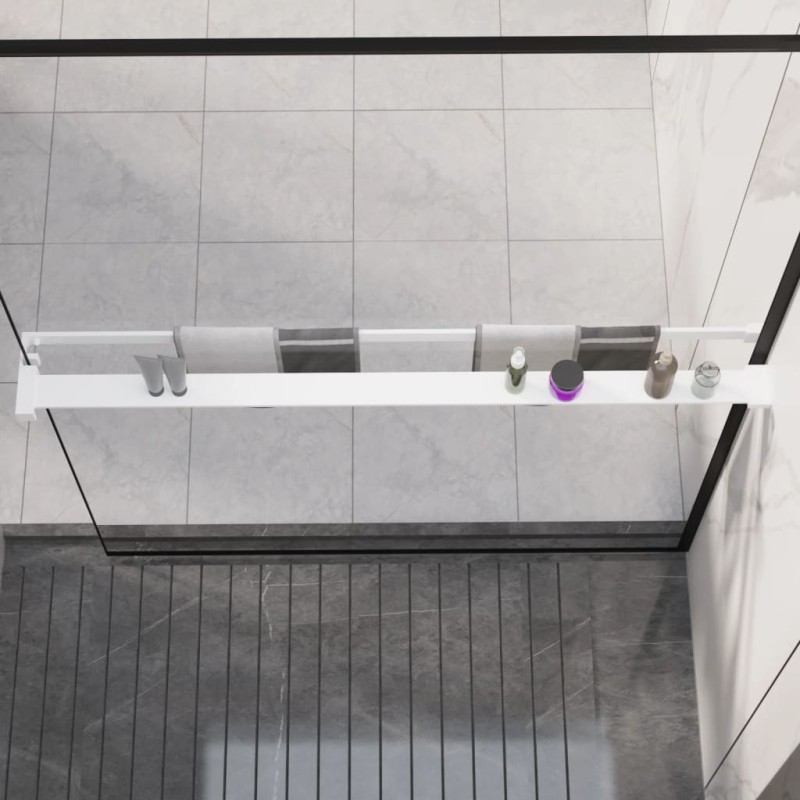 Étagère de douche de paroi de douche à l'italienne Blanc 115 cm Étagère de douche de paroi de douche à l'italienne Blanc 115 cm