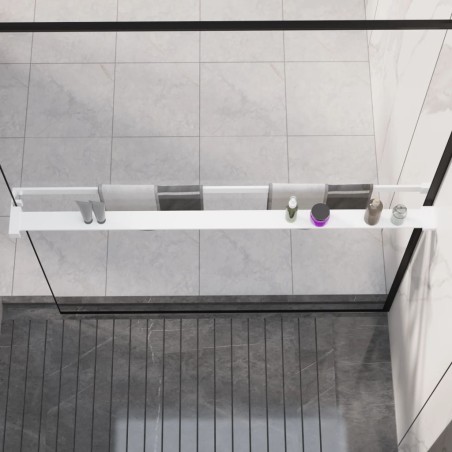 Étagère de douche de paroi de douche à l'italienne Blanc 115 cm 