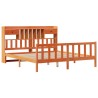 Lit bibliothèque sans matelas cire marron 180x200 cm pin massif 