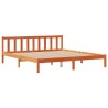 Lit bibliothèque sans matelas cire marron 180x200 cm pin massif 