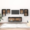Meubles TV 6 pcs Noir Bois massif de pin 