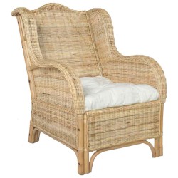 Canapé avec coussin Rotin naturel et lin 